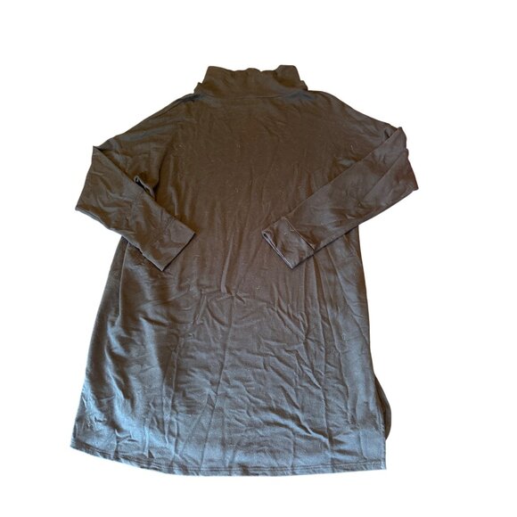 Eileen Fisher Black Mock Turtleneck Long Sleeve Tunic Dress M Minimalist Classic - Picture 5 of 6